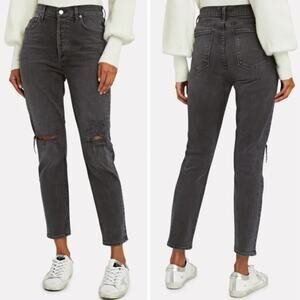 Agolde Black Distressed High Waist Slim Fit Jeans Casual Womens Size 26